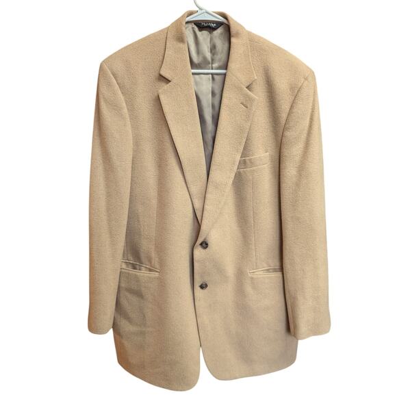 Jos A Bank 100% Camel Hair Blazer Sport Coat Size 46L Tan Classic Jacket - Picture 1 of 4